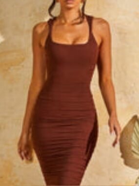 NEW Oh polly twist strap midi dress